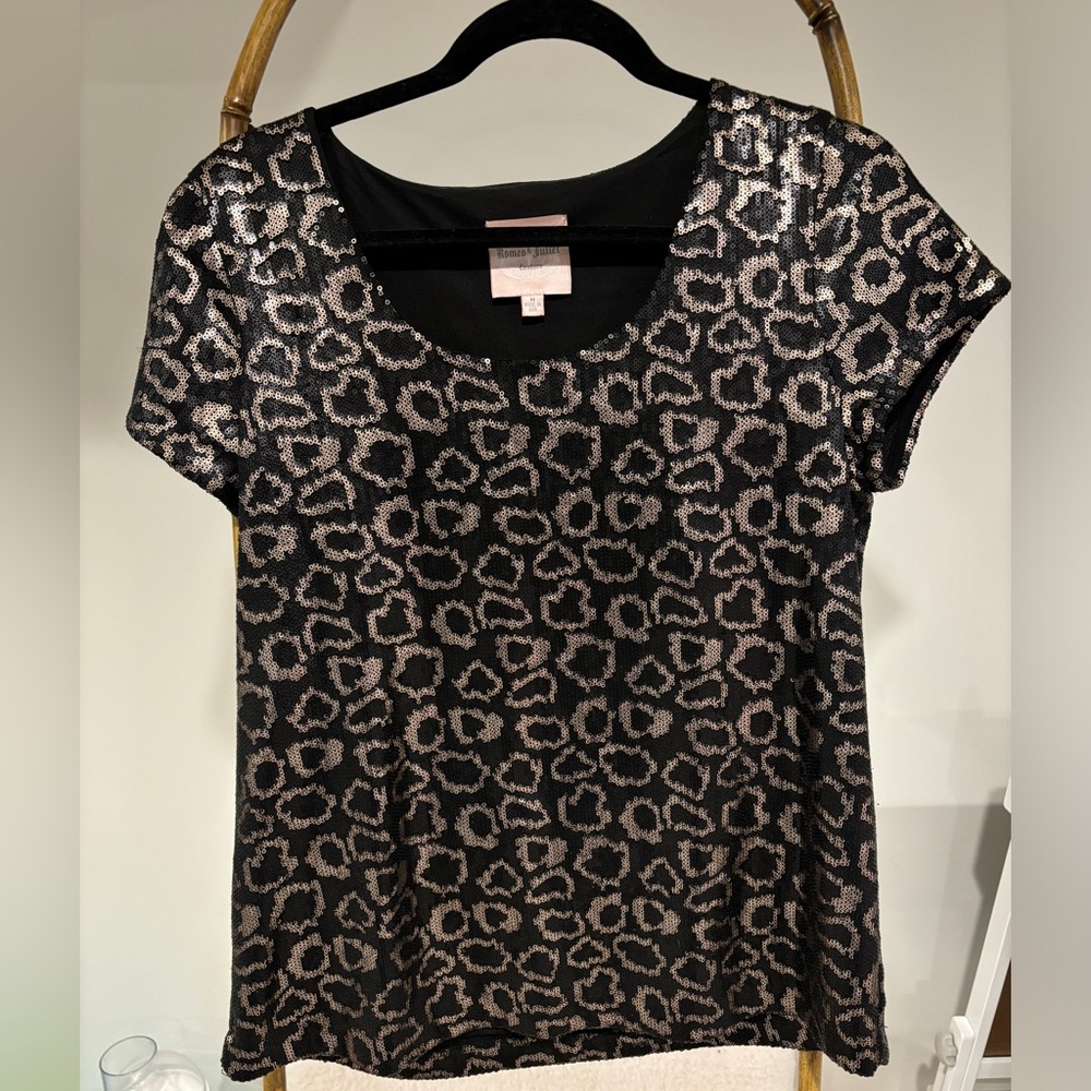 Romeo & Juliet sequined leopard top.